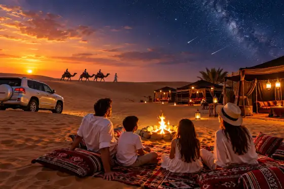 Overnight Desert Safari Dubai with desert camp under the stars