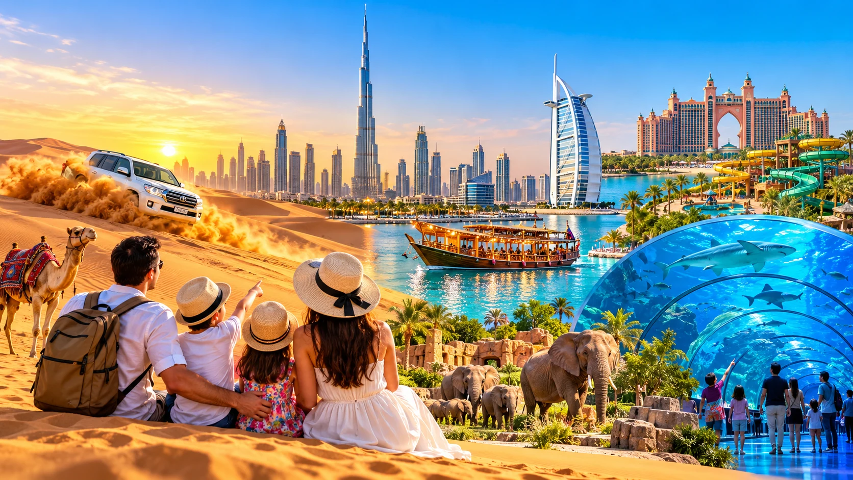 Best family spots in Dubai with parents and children enjoying Dubai attractions